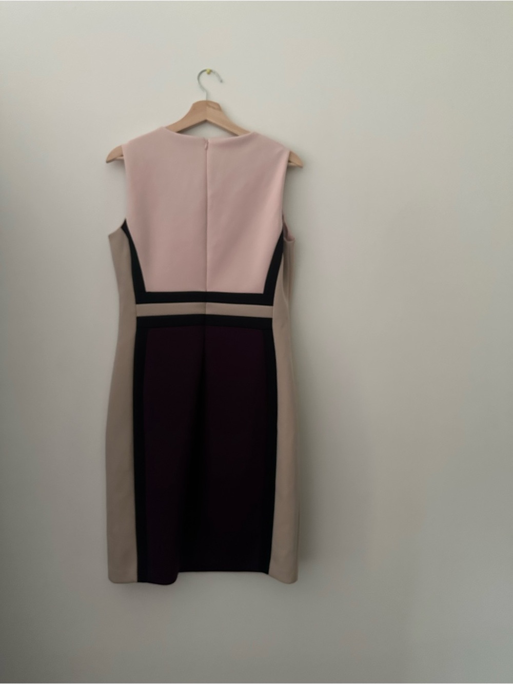 Calvin Klein Colorblock Midi Dress in Blush, Beige and Plum - Picture 4 of 4